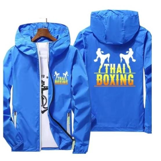 Муай Тай Кикбоксинг ММА UFFC Куртка Толстовка Ветровка Худи на молнии Мужская Женская Детская Унисекс Длинный рукав Принт Спорт Зал Фитнес Тренировка