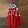 Christmas Print - Unisex Retro Vertical Cape Long Hooded Cape