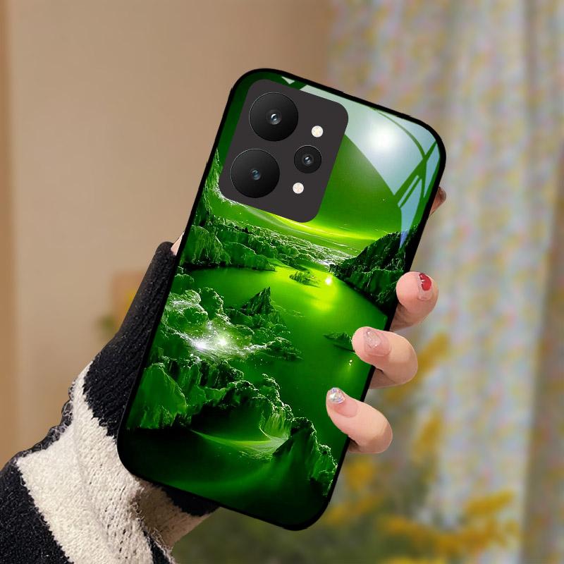 Роскошный Чехол из Закаленного Стекла Для Realme 15 5G RMX5106 RMX5105 Чехол для Телефона Полностью Защитный Ударопрочный Корпус Fundas Мультяшный Capa