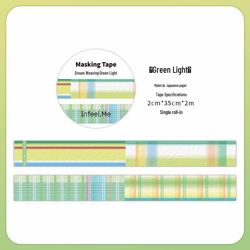 Infeel.Me Dream Weaving Washi Tape Set: 20mm Retro Grid, 6 Designs for Scrapbooking