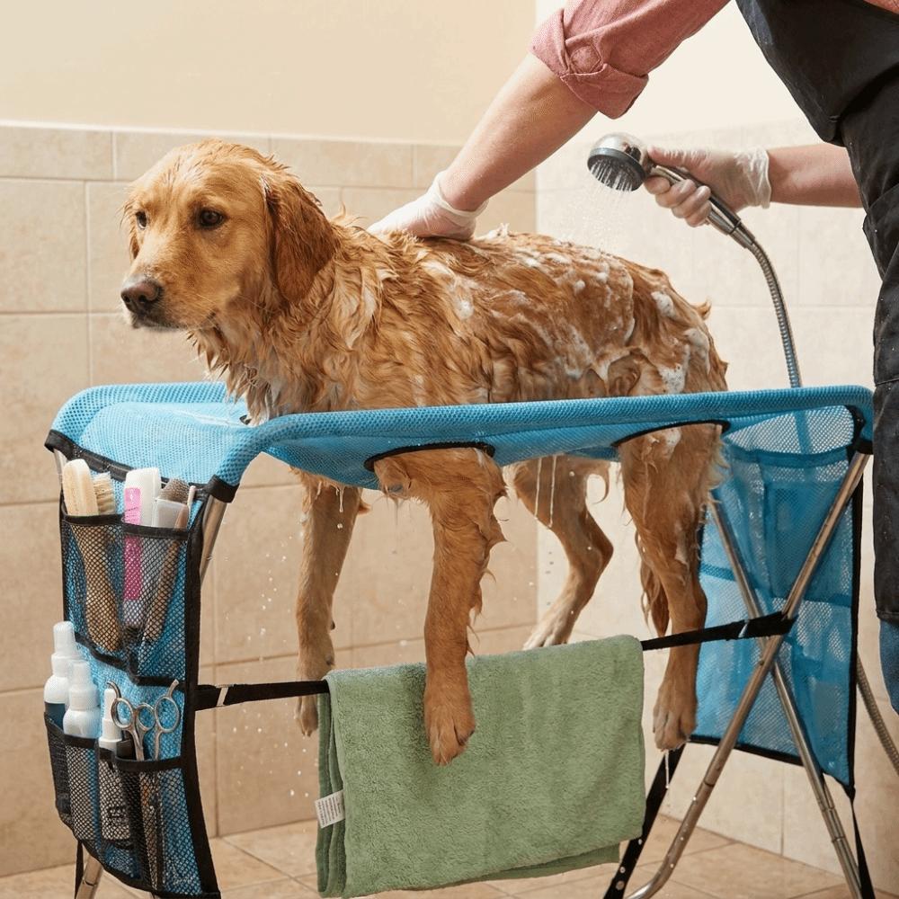 Anti-Scratch Pet Grooming Hammock Quick Dry Mesh Dog Grooming Table Pet Bathing Rack Nail Trimming