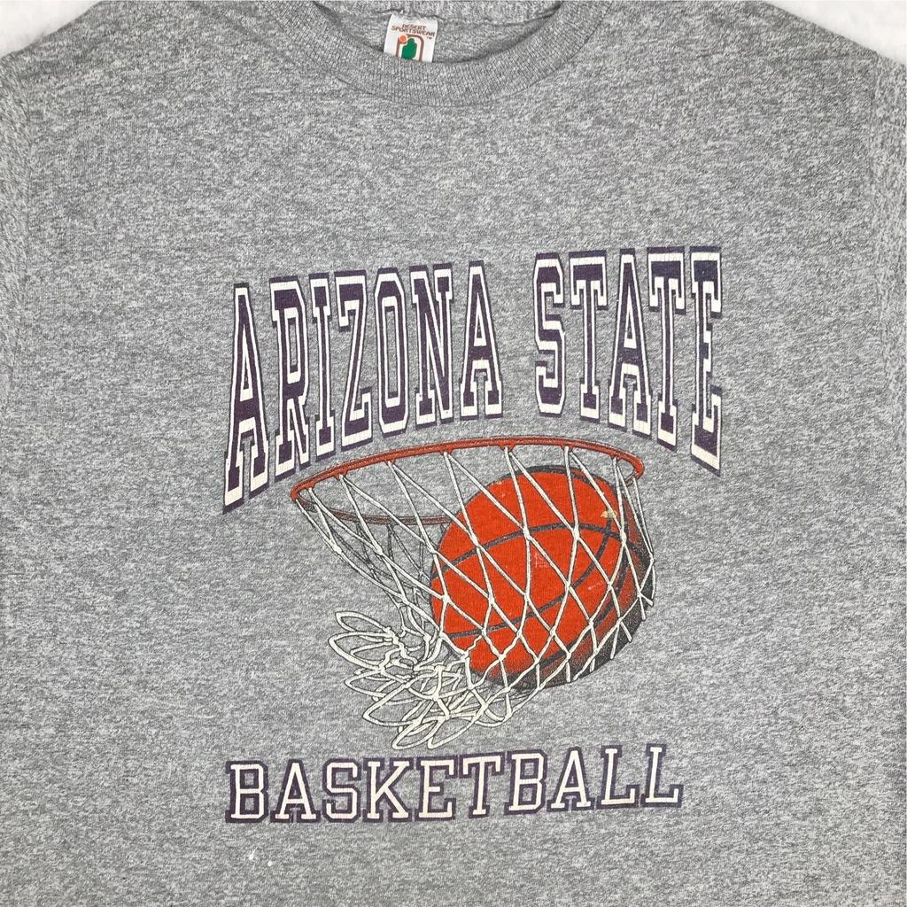 Винтажная футболка 80-х ARIZONA STATE BASKETBALL с одинарным швом РАЗМЕР L sun devils