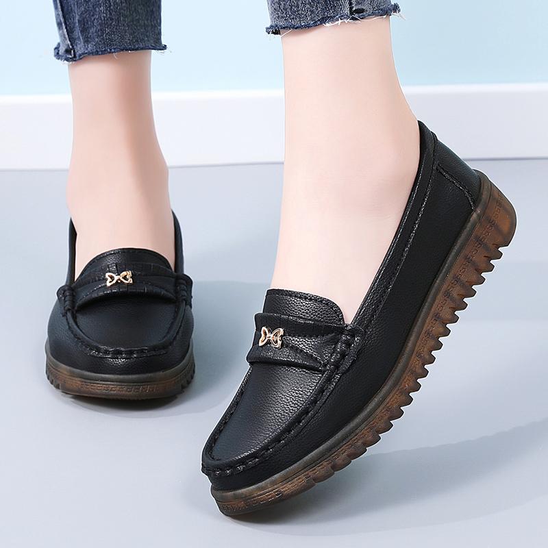 Мода Новый дизайнер весна лето легкие нескользящие плоские большого размера женские туфли для ходьбы мама удобные повседневные лоферы35-42