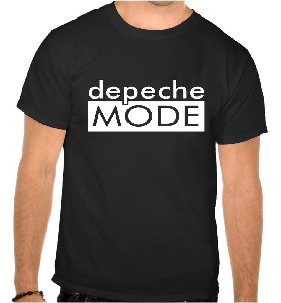26 Depeche Mode DM Логотип Рок-Музыки Черная Футболка -1068- Унисекс Футболка
