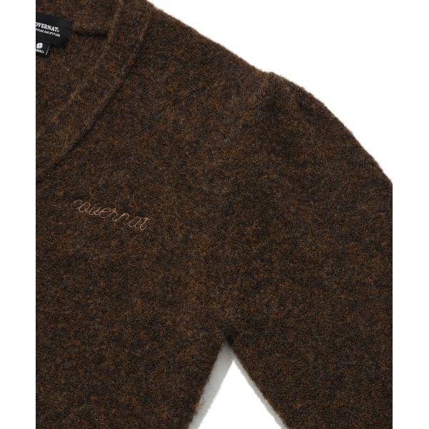 Covernat Logo V-Neck Cardigan Melange Sweater Women sweater Brown CO2304KT81BR