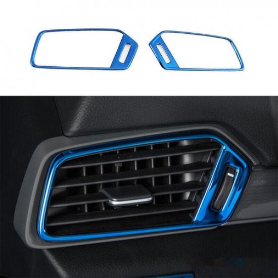 Fit For Honda Accord 2018- Blue Titanium Console L&R Air Outlet Vent Trim