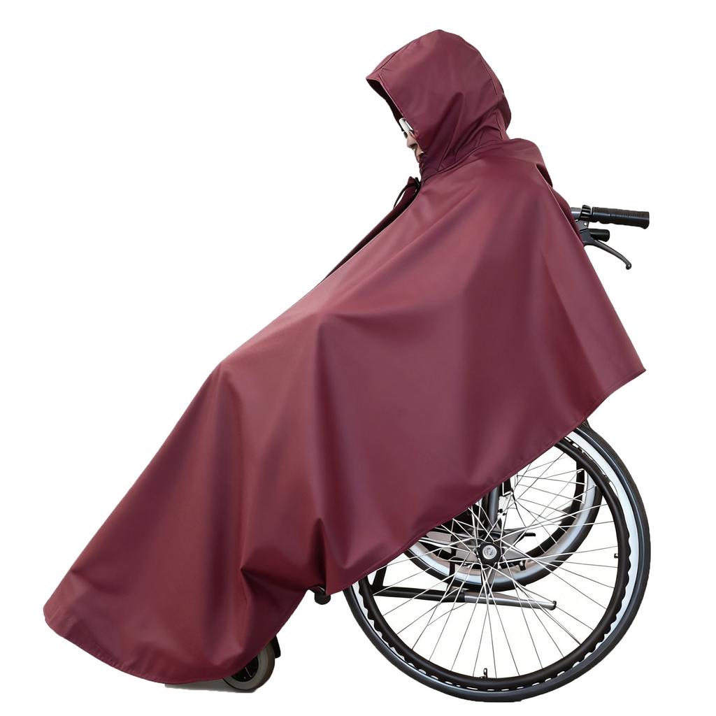 Wheelchair raincoat wholesale adult thickened lengthened polyester waterproof safety reflective cape poncho disabled car poncho