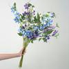Искусственная ветка клематиса со стеблем, зеленые листья, домашняя свадьба, искусственный цветок, цветочная композиция, украшение для внутреннего и открытого сада, реквизит для фотографий