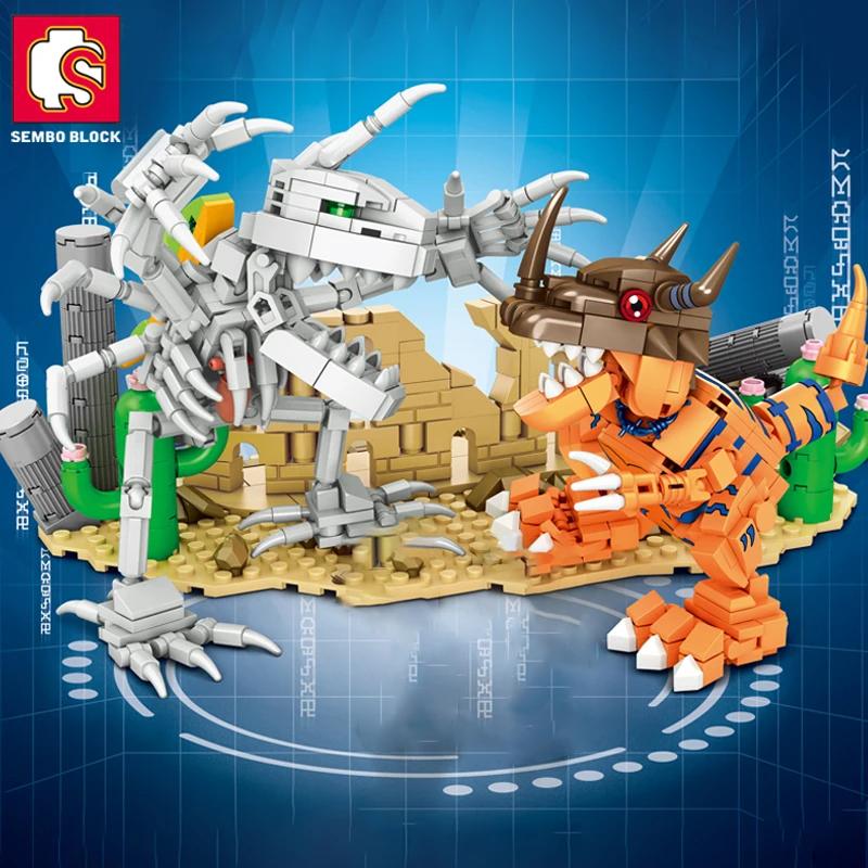 Нетоксичные Sembo Металлические War Greymon Аниме Строительные Блоки Фигурки Действия Модели Кирпичи Освещение Аниме Детская Модель Игрушка Кукла Подарки С Куклами