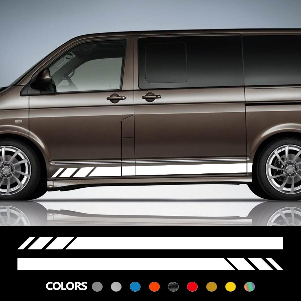 2 шт., боковые наклейки на дверь автомобиля для Volkswagen VW Transporter T4 T5 T6 Caravelle Multivan Camper Van, виниловые наклейки, аксессуары