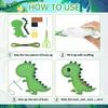 Kids Sewing Kit 14 Pieces Dinosaur Felt Craft Set, DIY Beginner Sewing Kit with Stuffing Yarn Scissors, Educational Creative Art Gift for Boys Girls