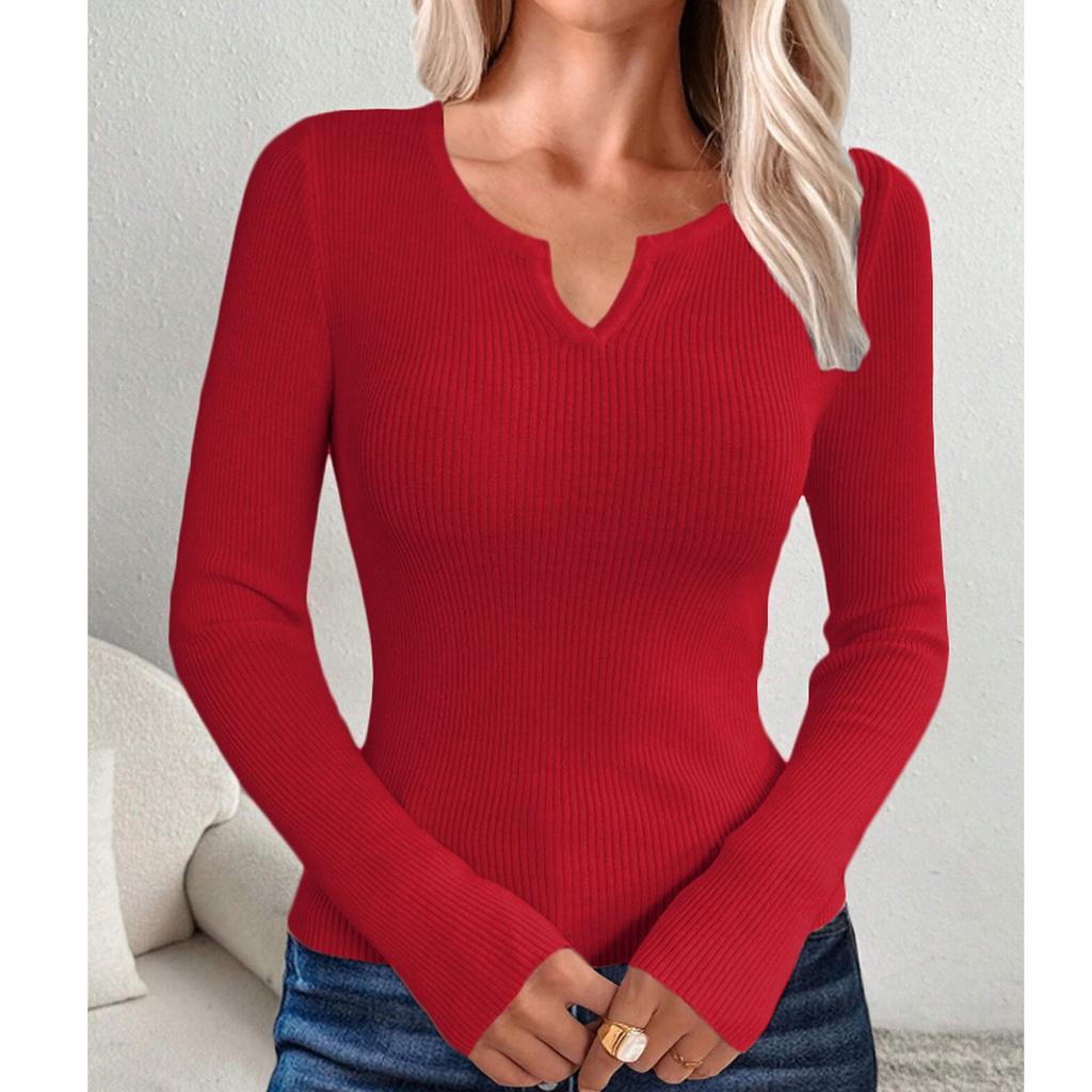 Женский повседневный однотонный свитер с V-образным вырезом, узкий, на пуговицах, с длинными рукавами, базовый свитер