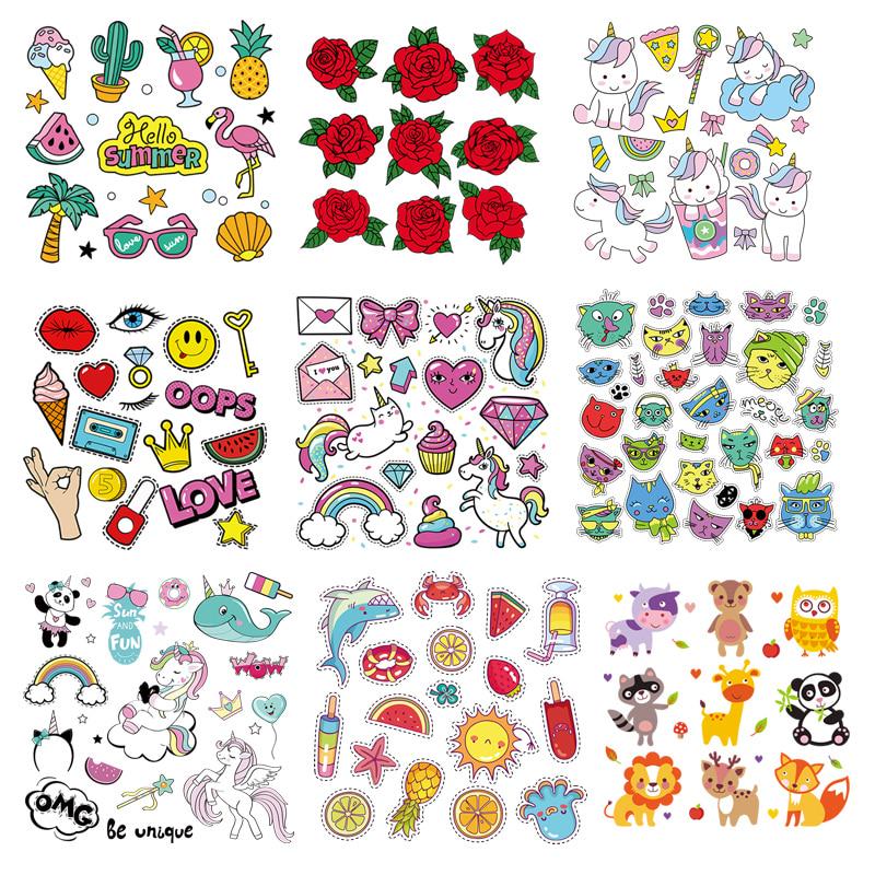 Набор аппликаций из цветов единорога, теплопередача, декор одежды, аксессуары «сделай сам», значки, термопереносы