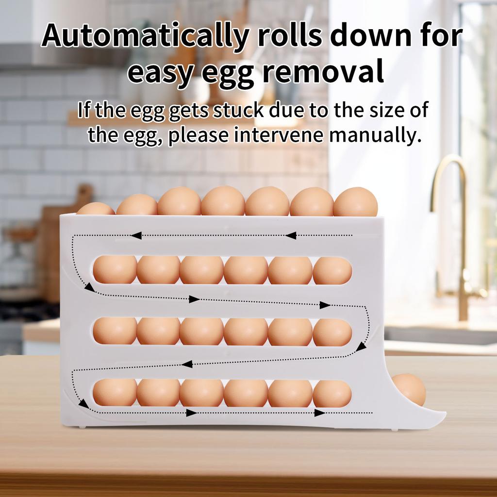 4 яруса 30 яиц держатель для яиц для холодильника автоматический вращающийся органайзер для яиц экономит место большая емкость контейнер для яиц кухонное хранение
