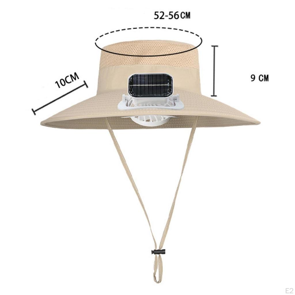Children Outdoor Fan Hat Solar Powered Rechargeable Multipurpose Wide Brim for Farming Fishing