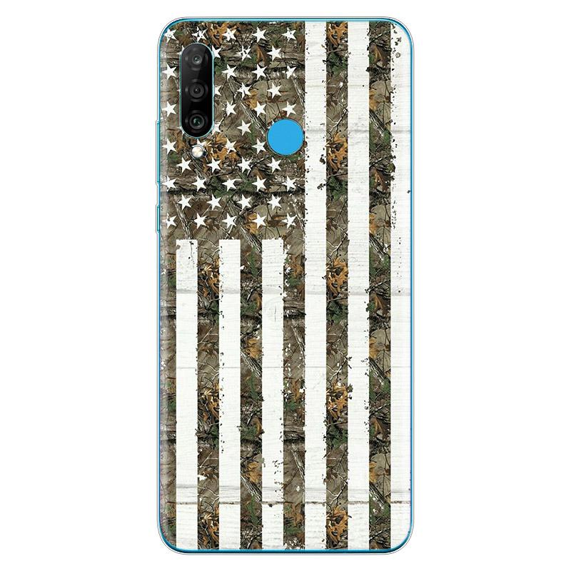 Thin Blue Line American Flag Soft TPU Silicone Cover For Huawei P40 P30 P20 Pro P10 P9 P8 Lite E Plus 2019 2017 Phone Case