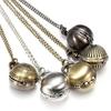 Retro Ball Metal Steampunk Quartz Necklace Pendant Chain Small Pocket Watch