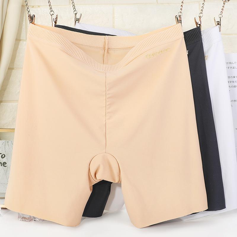 Женские бесшовные трусы-боксеры Ice Silk с высокой талией больших размеров