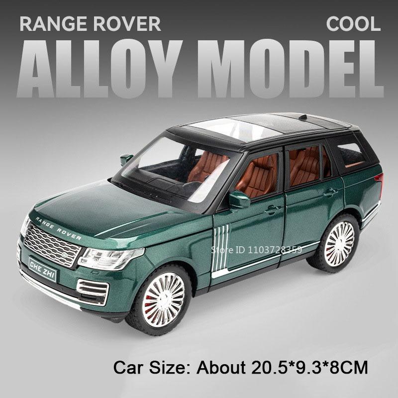 1:24 Model Toy Defender Range Rover Off-road Cars Alloy Diecast Shock Absorption Sound Light Doors Opened Home Decoration Models