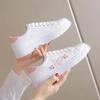 New 2025 Spring Women Leather Breathable Flat Sole Shoes with Leather Lace Up Sports Fashion Casual Little White Shoes Female