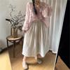 Летняя юбка Свободная повседневная юбка Винтажная повседневная Эластичная талия Универсальная Японская женская юбка