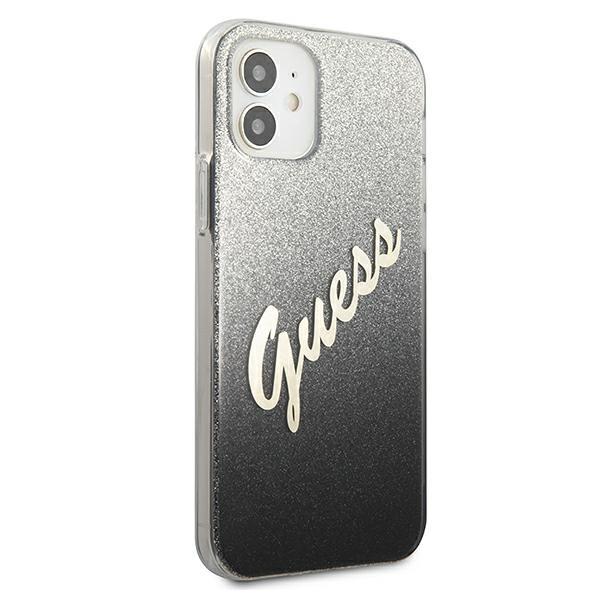 Guess Guhcp12Spcuglsbk Iphone 12 Mini5,4 Czarny/Black Hardcase Glitter Gradient Script