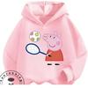 Daily Casual Hooded Top Cute Cartoon Print Winter Trendy Youth Wear Peppa Pig Boys Girls 3 14