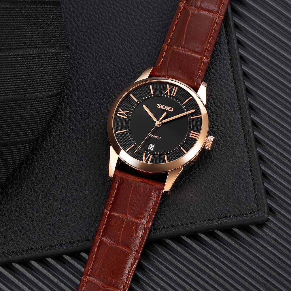 Watch for Arm Classic Leather Brand High School Black Watch for Men Men, Simple, Stylish, Watch, Men's Watch, Brown, Strap, Waterproof, Business,