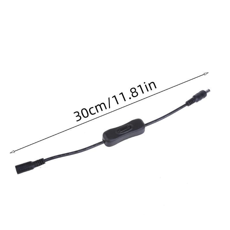 Удлинительный кабель питания DC5.5x2.1мм на DC5.5x2.1мм, штекер-розетка, с кнопкой включения/выключения, для светодиодной ленты, камеры, динамика