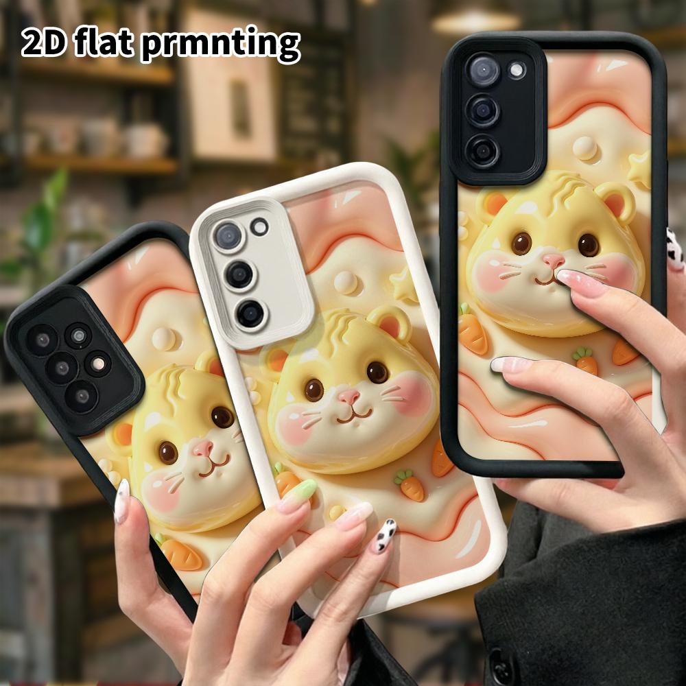 Phone case: 2D flat, fits Samsung Galaxy A34 A35 M05 M06 S20 S22 S21 FE Plus 5G, cute little yellow hamster, perfect Christmas and Halloween holiday g