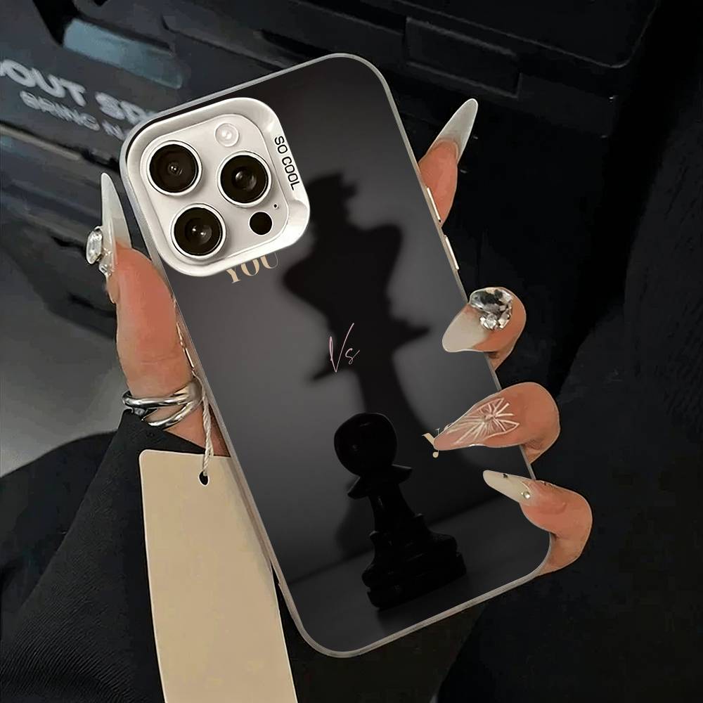 Крутая Чехол-Арт Шахматы Для iPhone 11 12 13 14 15 16 Pro Max Plus белый Серебристый Чехол для Телефона