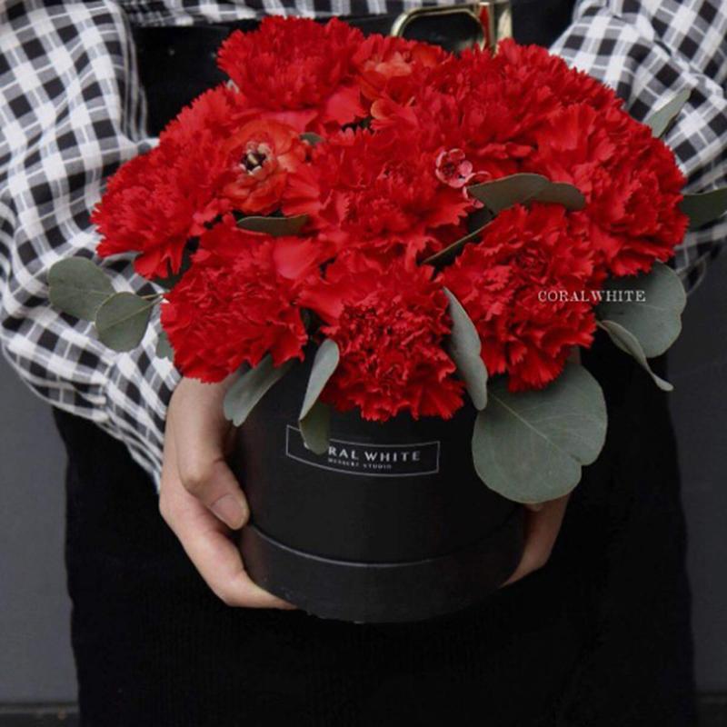 Цветочная коробка 12 см круглые картонные подарочные коробки свадебная вечеринка роза цветок украшение