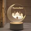 2025 Eid Night Light 3D Led Lamp Рамадан Украшение Светильник Ислам Мусульманский Фестиваль Домашние Праздничные Принадлежности Рамадан Украшения Для Дома