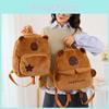Подростковые плюшевые сумки-капибары для детей, рюкзак с животным, вышитые детали, легкий