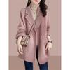 FASHION Korean version of foreign style Hepburn style high-end coat coat women's 2024 new design lazy style coat Clothes