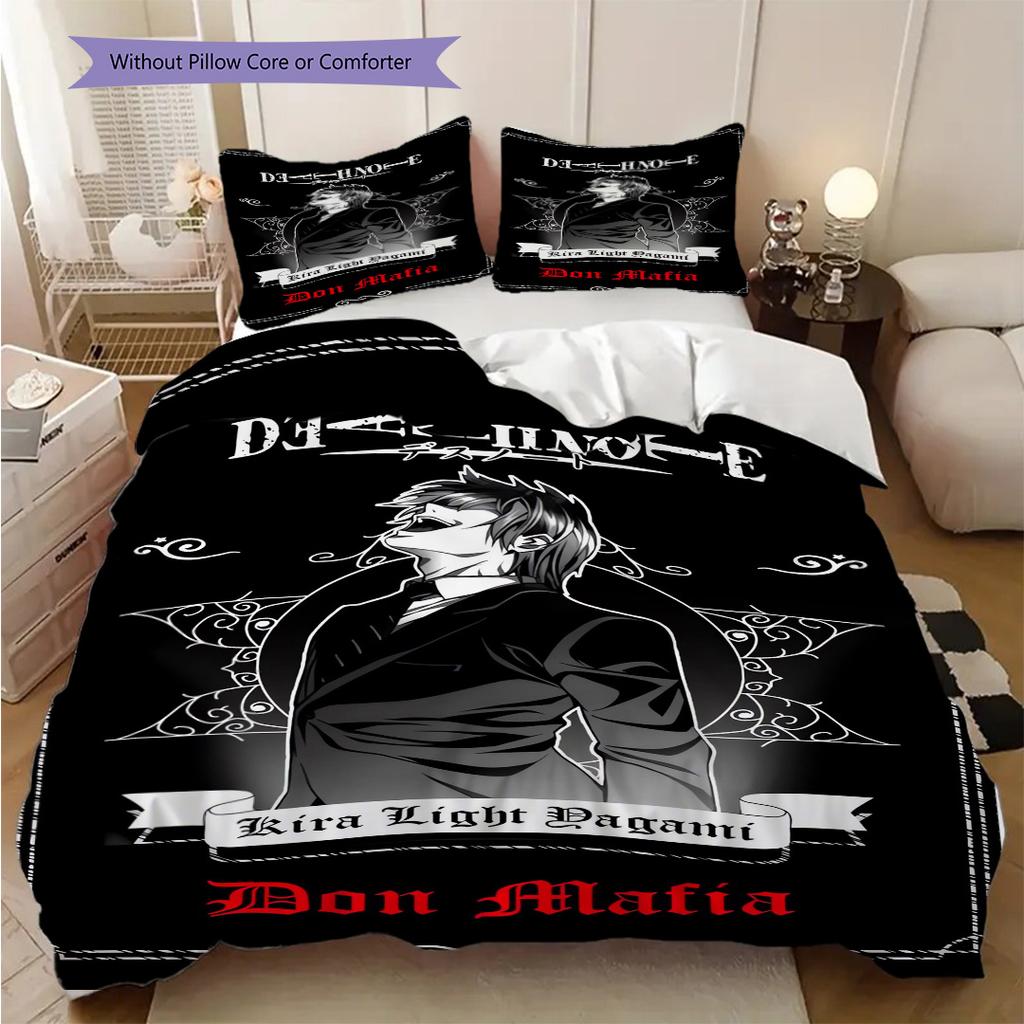 Dark Anime Trio Mystery Power Three-piece set (1 * duvet cover + 2 * pillowcase, without core) 2D Flat Bedding set Duvet cover and pillowcase