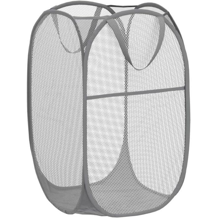 Panier à linge - AIMOONSA - Pop Up - Lot de 2 - Pliable - Maille filet avec poignée