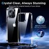 Phone Case - Silicone - for iPhone 15 Pro Max - Transparent - 2 Tempered Glass Screens - 2 Camera Protectors