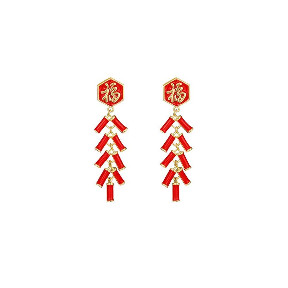Good Luck New Year Earrings Zinc Zinc Alloy Jewelry Accessories Chinese Style Earrings Earring Pendant