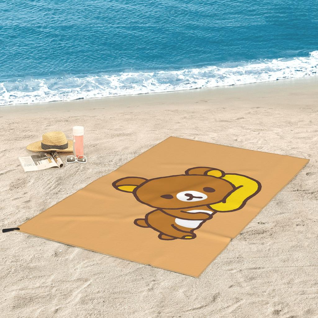 Пляжное полотенце Rilakkuma, мягкое, из микрофибры, быстросохнущее, впитывающее, быстрые полотенца для йоги