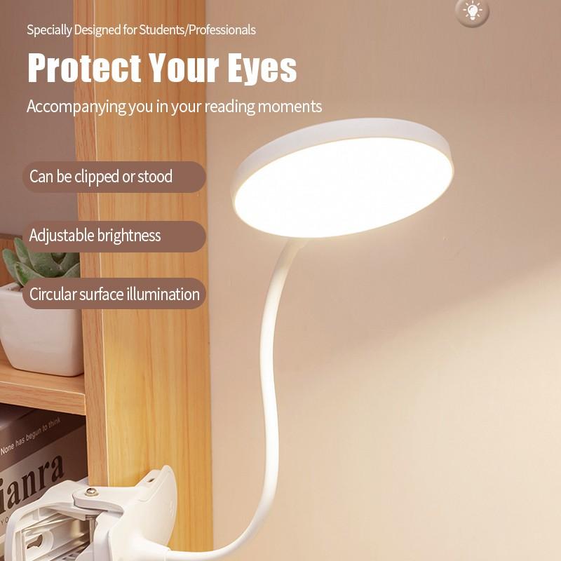 Защита глаз светодиодная настольная лампа с 3 режимами освещения перезаряжаемый ночник регулируемый светильник для чтения спальня зажимного типа для прикроватной тумбочки студенческого общежития