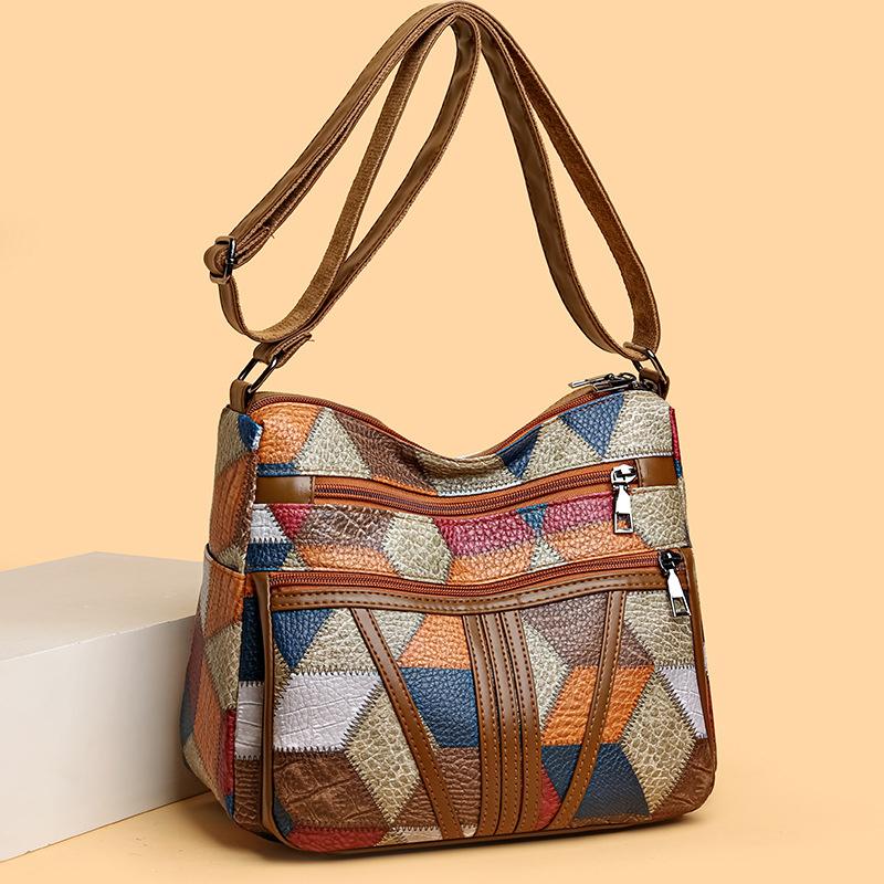 Women's Elegant Vintage Crossbody Bag Trendy HandBag Fashion Multi-pockets Shoulder Bag All-match Retro Crossbody Bag for Daily CLE