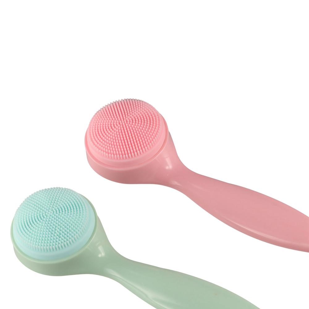 Водонепроницаемая силиконовая очищающая щетка, отшелушивающая силиконовая очищающая щетка с длинной ручкой для девочек