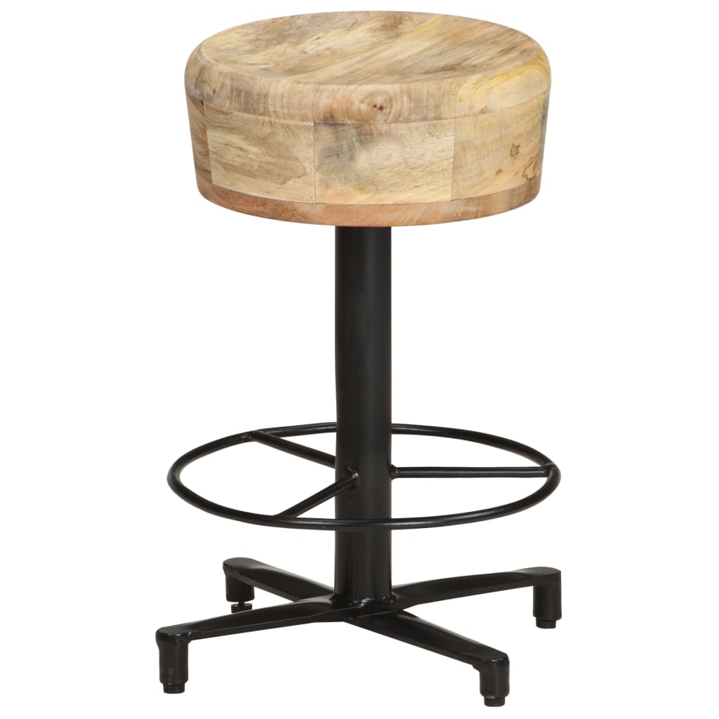 Bar Stool Set of 2 52 cm Solid Mango Wood