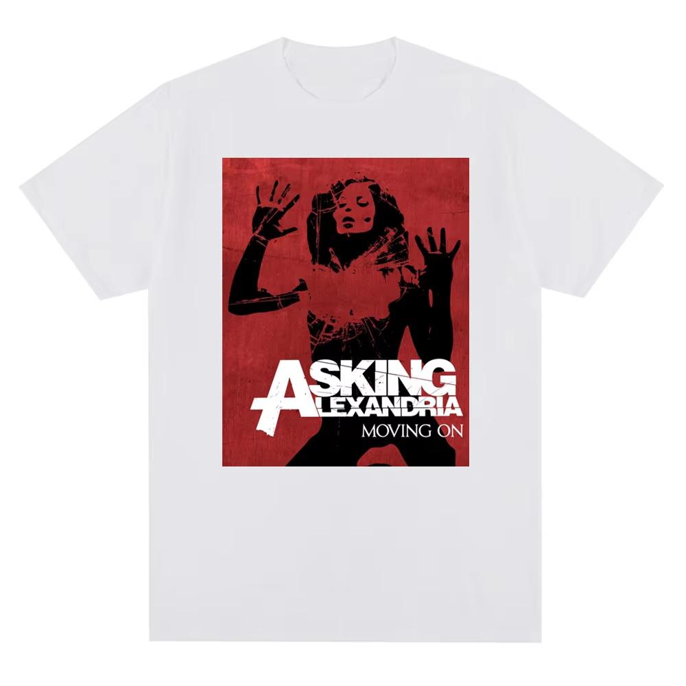 Streetwear Vintage Asking Alexandria Band British Metal Core Mens Summer Cotton Casual Short Sleeve T-Shirt Top Harajuku Hip Hop