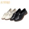 Women Shoes Low-heel Spring Round Head Non-slip Casual  Loafers Female Large Size  Lace-up Shoes Ladies