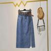 Summer A-Line Embroidered High-Waist Denim Skirt for Women - Clearance Sale