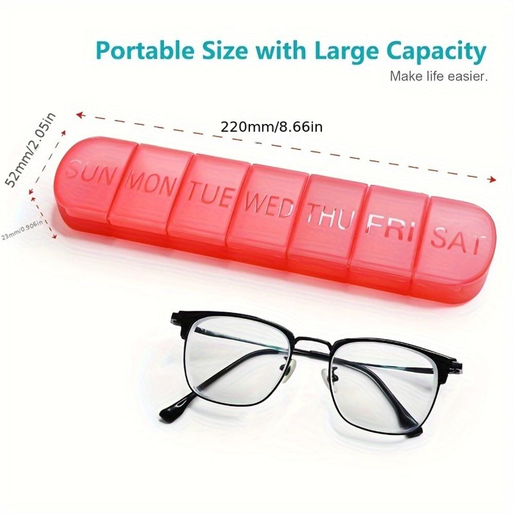 Портативный еженедельный органайзер для таблеток 7-дневный диспенсер для лекарств Большая вместимость Коробка для витаминов Индивидуальное хранение Герметичный Длинный органайзер для таблеток