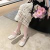 Fashion 2025 Low Heel Single Shoes Fashion Square Toe Shallow Mouth Pleated Metal Buckle One Strap Soft Sole Non-Slip Block Heel Shoes