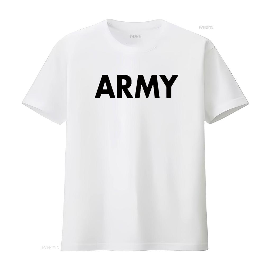 Army Men S T Shirt Military Training Pt Exercise Workout Gear Veterans Service Family Support Motivation White 4X Large